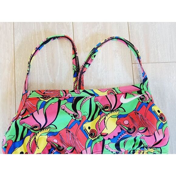 Nike S Women's HydraStrong Racerback Swimsuit Colorful Bulls Bathing Suit - Picture 5 of 8